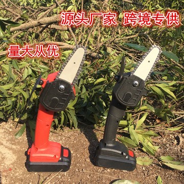 單手鋸 鋰電電動充電小型家用戶外伐木鋸果園無線手持4寸單手鏈鋸