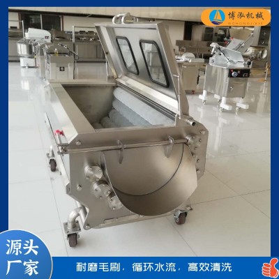 不銹鋼毛輥清洗機定制 土豆去皮機胡蘿卜清洗機設備 去泥脫皮機器