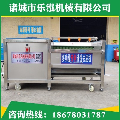 土豆芋頭地瓜去皮清洗機 去皮清洗設備 七輥根莖類蔬菜毛刷清洗機