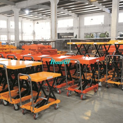 移動式PTS500液壓平臺車1.5米腳踏式液壓手動升降平板叉車搬運車