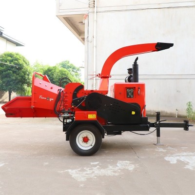 粉碎20cm大型樹枝粉碎機移動木材削片機園林木材粉碎機柴油碎枝機