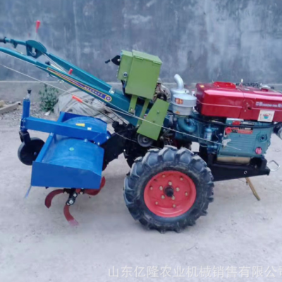 手扶式柴油旋耕機 可加座位手扶拖拉機 水旱兩用打田機視頻