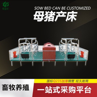 母豬產床牧洛豐2.5厚度熱鍍鋅母豬產床雙體母豬分娩產保一體床