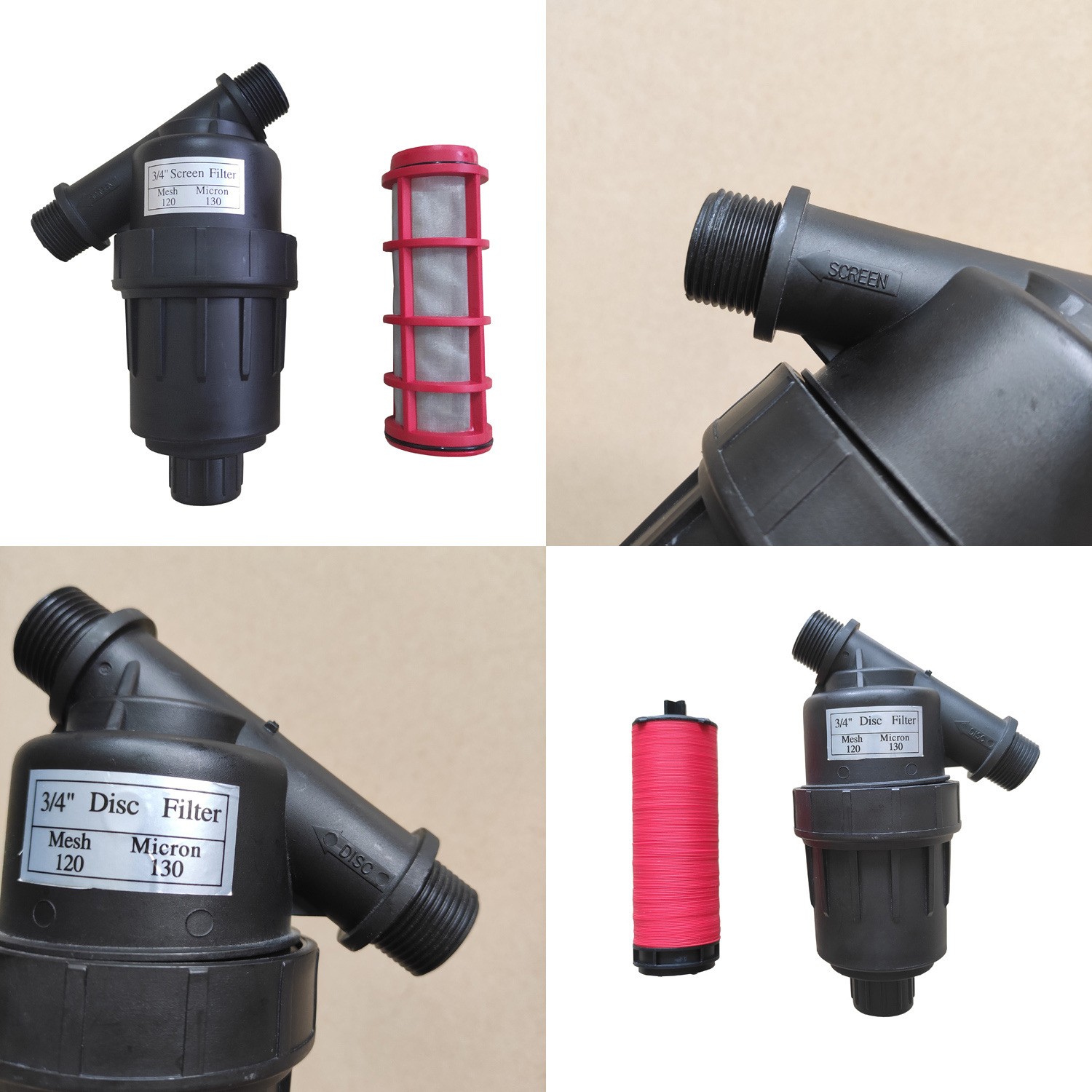 6分1寸小型農用網式疊片過濾器園林灌溉滴灌微噴灌塑料過濾系統