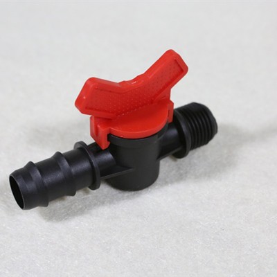 廠家出售16mm*1/2寸AK款紅色外絲閥旁通閥PE管直通閥開關陽直閥