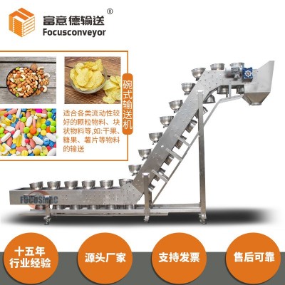 佛山廠(chǎng)家直供碗式提升機(jī)不銹鋼爬坡分揀上料機(jī)雜糧食品碗式輸送機(jī)