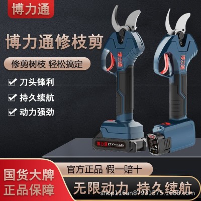 電動剪刀果樹修枝剪充電式強力園林粗枝剪刀鋰電池修剪機廠家批發