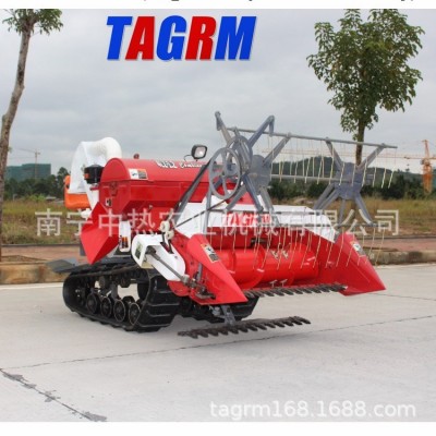 履帶式全喂入全自動小型水稻收割機 小麥收割機 谷物收獲機割曬機