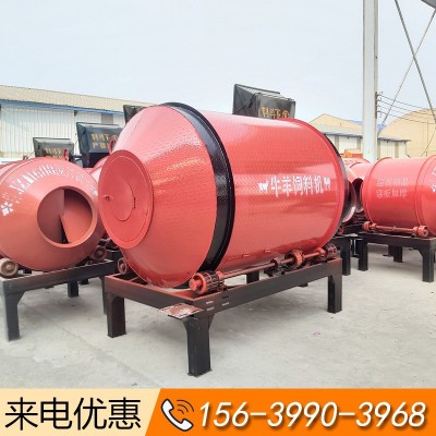 廠家熱銷 臥式牛羊養(yǎng)殖拌料機干濕牧草飼料混合機滾筒式攪拌機