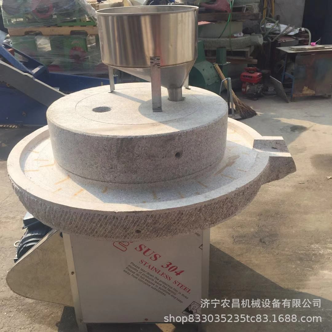 1米電動豆漿石磨視頻 制作腸粉米粉磨漿石磨 電動面粉石磨生產廠