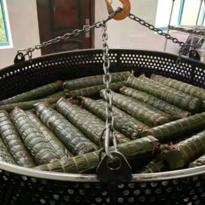 供應立式吊籠出料高壓粽子蒸煮鍋全自動嘉興粽子流水線加工設備