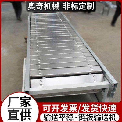 定制食品加工鏈板輸送機(jī)流水線運(yùn)輸貨物分揀線用板式鏈噸包傳送機(jī)