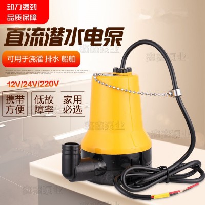 小型直流小潛水泵12V24V220V塑料船用農用澆地家用船艙抽水機批發
