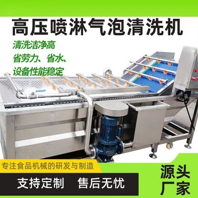 不銹鋼油菜噴淋清洗線 供應(yīng)香梨氣泡清洗流水線 肉類清洗機設(shè)備