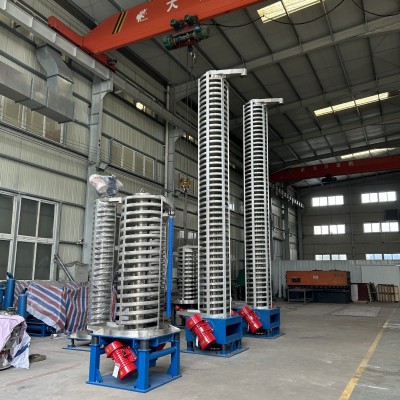 晟圖氧化鋁降溫垂直輸送設(shè)備粉體顆粒冷卻振動提升機(jī)輸送速度可控