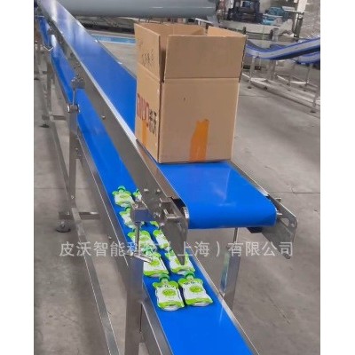 雙層藍色/綠色皮帶輸送機 食品式自動化分揀傳送帶 平型輸送線