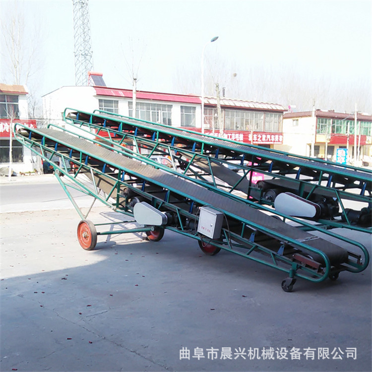 移動方管伸縮輸送機糧食升降輸送皮帶機爬坡防滑伸縮運送機械廠家