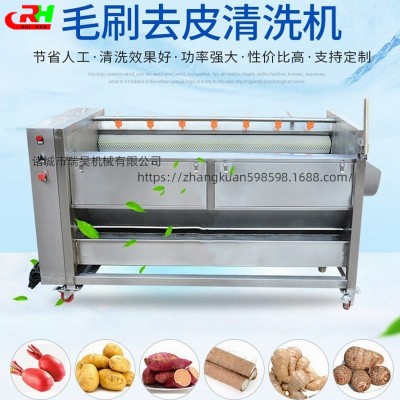 果蔬毛輥清洗機瑞昊廠供土豆毛輥清洗機商用紅薯大姜毛輥清洗機
