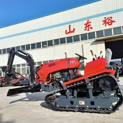 帶挖機的履帶拖拉機 多功能旋耕機 工程農用一體機