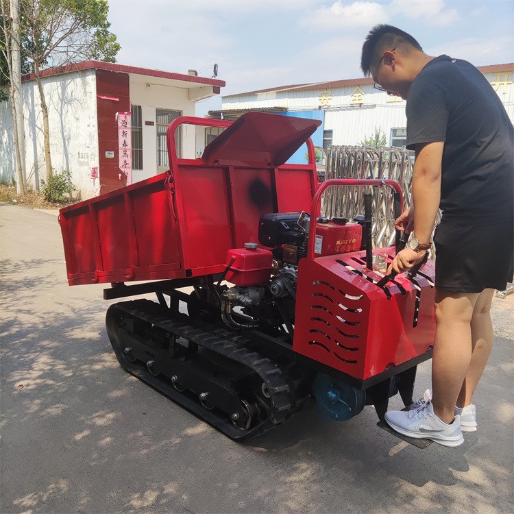 小型爬山虎 全地形農(nóng)用手扶式履帶運(yùn)輸車液壓自卸小型爬山王運(yùn)輸