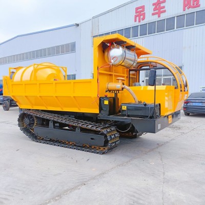 鏈軌爬山虎鋼制履帶運輸車 山區拉混泥土用翻斗車 10噸工程四不像