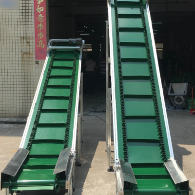 爬坡皮帶輸送機 裝車裙邊皮帶機 輕型物料擋板式傳送機