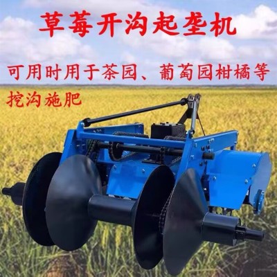 一次成型草莓開(kāi)溝四輪帶動(dòng)起壟機(jī) 蔬菜大棚整地械旋耕開(kāi)溝起壟機(jī)