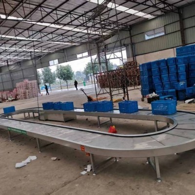 環形輸送機 車間流水線傳送帶運行穩定 循環運轉工作 水果包裝挑選