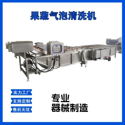 蓮藕高壓氣泡清洗機(jī) 果蔬根莖類食品噴淋清洗設(shè)備 凈菜加工流水線