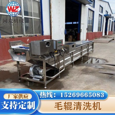 全自動(dòng)毛刷土豆清洗機(jī) 毛輥紅薯野菜清洗去皮機(jī) 工業(yè)大型洗姜機(jī)