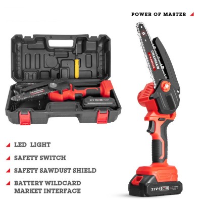 鋰電池充電無繩迷你電鏈鋸木工鋸單手電動鋸原來伐木電鏈鋸