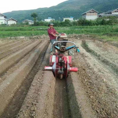 柴油機帶大棚用草莓開溝起壟機 一次成型草莓大蔥旋耕筑埂機