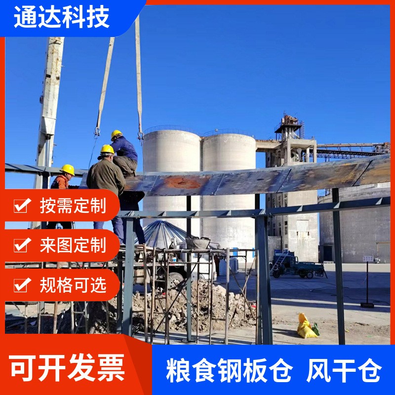 廠家定制各種噸位玉米小麥儲(chǔ)存設(shè)備鋼板倉防潮風(fēng)干倉可支持批發(fā)