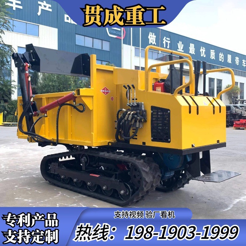 爬山虎運輸車 工程橡膠履帶柴油液壓自卸車 山區搬運履帶式運輸車