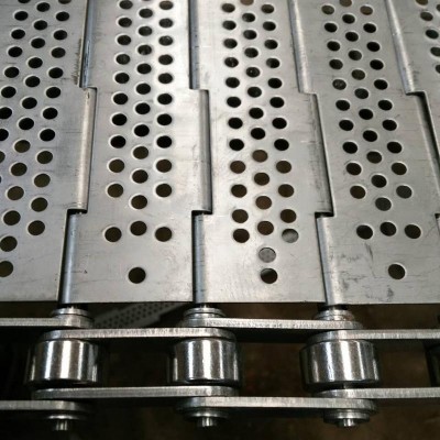 廠家供應不銹鋼沖孔鏈板工業傳動不銹鋼輸送板式鏈側導輪拖輪鏈板