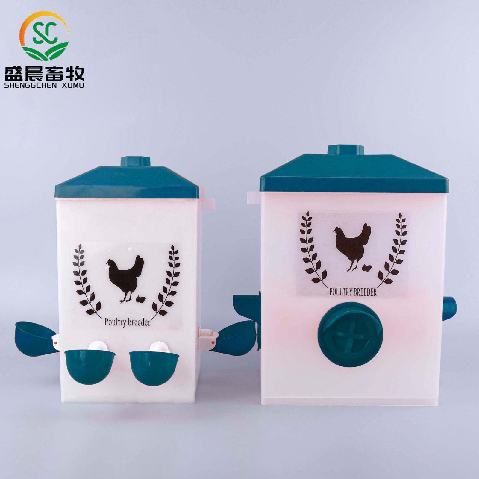 新型自動飲水器雞鴨鵝下料器喂雞飼料桶加厚料桶家禽喂水碗喂食器