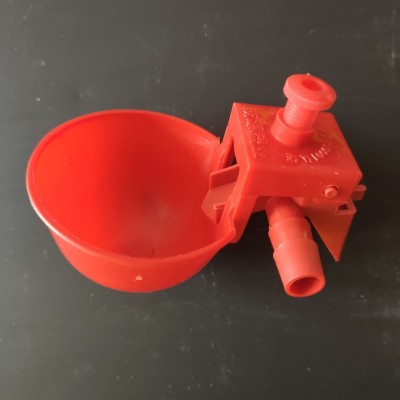 茂源塑業(yè)生產(chǎn) 紅色塑料 可調(diào)節(jié)水位飲水器 鵪鶉飲水碗 小鳥自動飲
