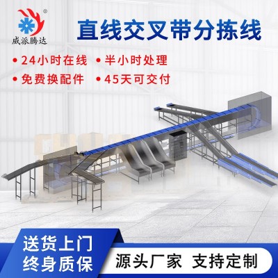 直線交叉帶分揀機(jī)智能跨境電商快遞包裹高速分揀系統(tǒng)設(shè)備廠家直營 1臺