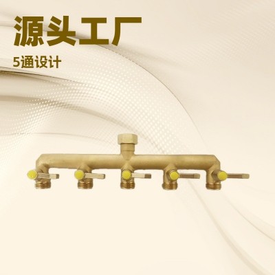 工廠園藝園林灌溉澆水5通分水器五出分水設備洗衣機配件龍頭接頭 1個